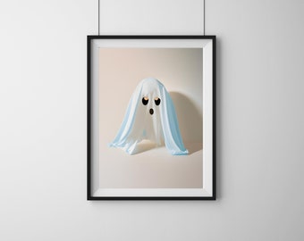 Décor mural d’Halloween IMPRIMABLE, Art mural fantôme bleu, Art mural fantôme, Décor fantôme, Décor d’Halloween, Art mural minimal, Impression d’Halloween