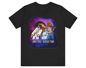 Vintage 1995 Jimmy Page Robert Plant Concert T-shirt Blue XL 90s