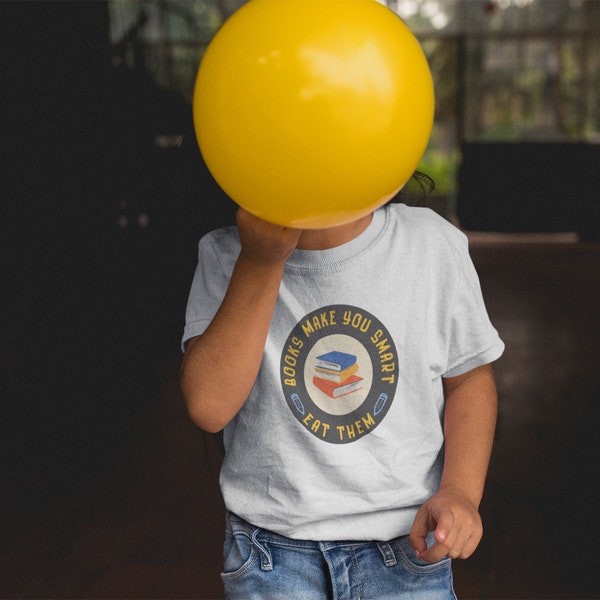 Books Make You Smart Eat Them Cute Fun Learning Kids Heavy Cotton™ Tee