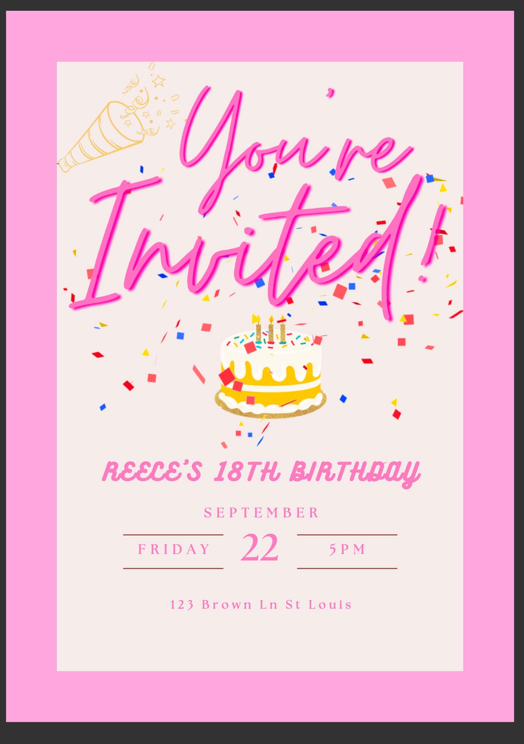 DIY Birthday Invitation Template - Etsy