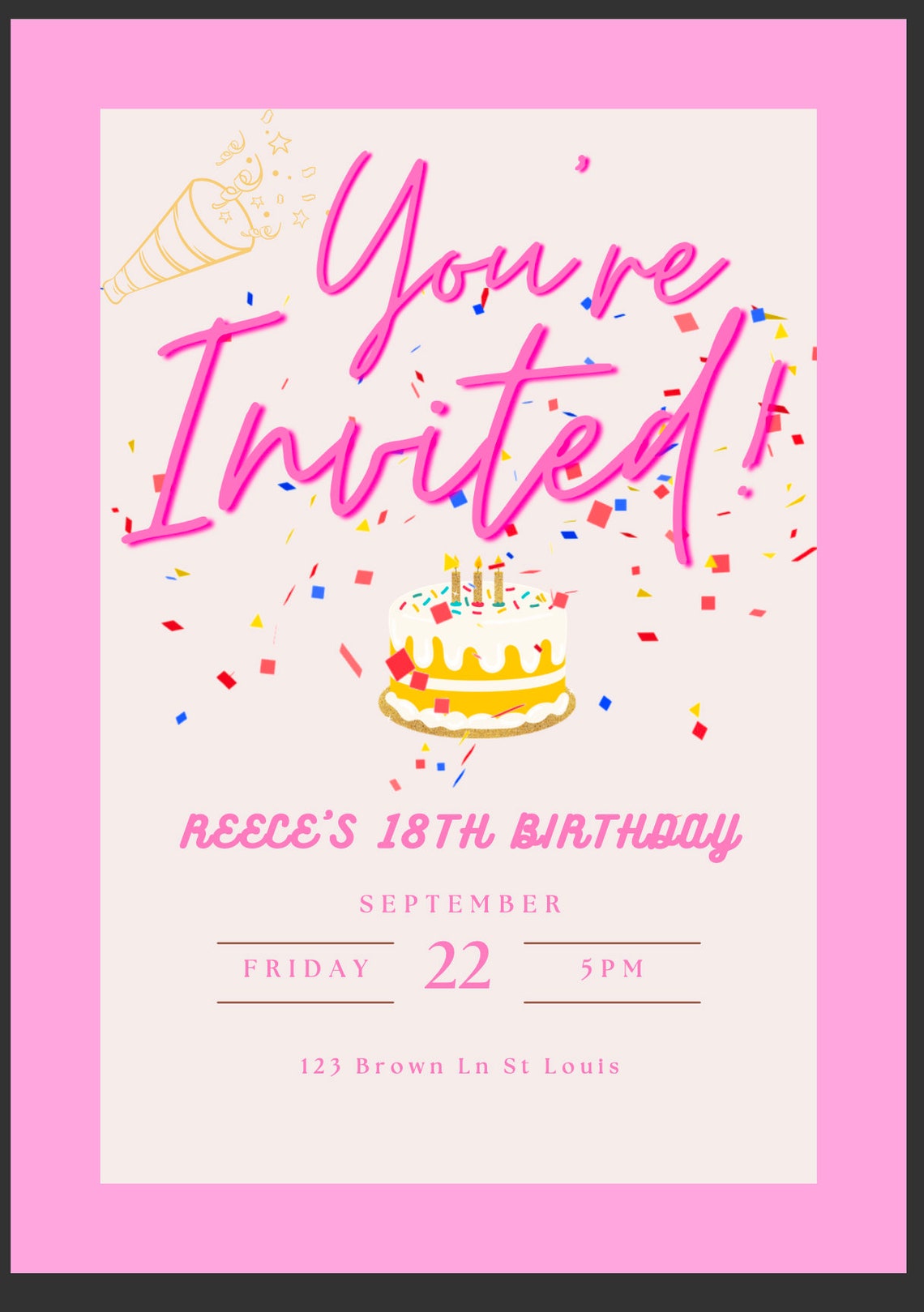 DIY Birthday Invitation Template - Etsy