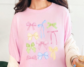 Chemise coquette à nœud : t-shirt girly tendance coloré
