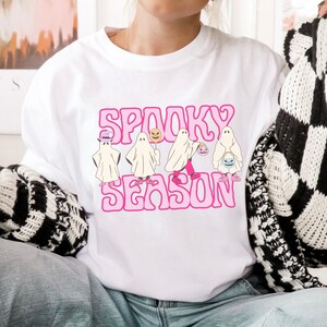 Spooky Season Shirt Pastel Halloween Cute Ghost Shirt Girly Halloween Pink Halloween Shirt Pumpkin Patch Shirt Trendy Halloween Shirt