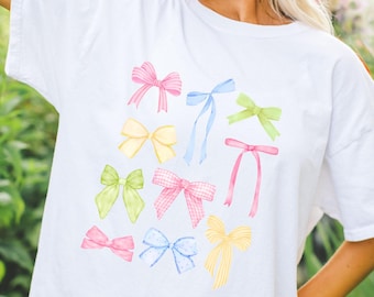 Chemise coquette à nœud : haut coloré pour filles