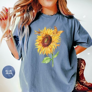 Sunflower Shirt Wildflower Shirt Comfort Colors Shirt Vintage Sunflower Shirt Botanical Shirt Floral Cottagecore Shirt Sunflower Lover Gift
