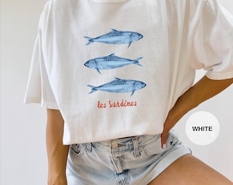 T-shirt Sardine, T-shirt couleurs confort poisson en conserve