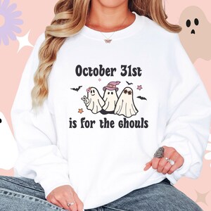 Lets Go Ghouls-sweater, Spooky Vibes Halloween Ghost-sweater