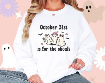 Lets Go Ghouls Sweatshirt, Spooky Vibes Halloween Geist Pullover