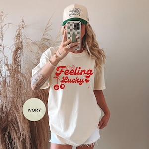 Feeling Lucky Cherry Magic 8 Ball Shirt Comfort Colors Graphic Tee Vintage Cherry Graphic Tee Retro Graphic Tee Trendy Oversized Graphic Tee