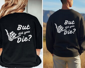 Sudadera con capucha Mano de Esqueleto Pero ¿Moriste?, Sudadera divertida para entrenar