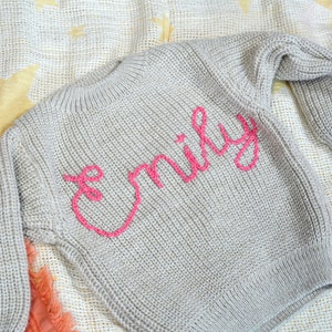 Personalized Baby Embroidered Knit Sweater, Custom Baby Blanket, Christmas Gift, Baby Shower Gift, Nursery Gift, Newborn Gift, New Mom Gift