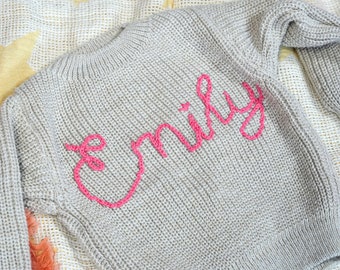 Personalized Baby Embroidered Knit Sweater, Custom Baby Blanket, Christmas Gift, Baby Shower Gift, Nursery Gift, Newborn Gift, New Mom Gift