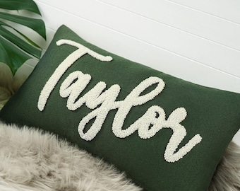 Custom Embroidered Pillow Personalized Gift, Home Decor, Anniversary Gift, Boyfriend Gift Idea, Birthday Gift for Him, Custom Throw Pillow