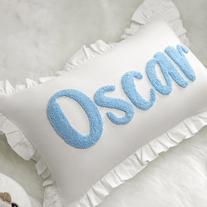 Almofada personalizada com nome de bebê, presente personalizado para bebê, presente de chá de bebê, presente para recém-nascido, presente para nova mamãe, presente de gravidez, revelação do bebê, agulha de perfuração