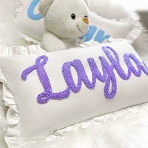 Cuscino con nome personalizzato Punch Needle, decorazione per camera da letto, regalo di compleanno, decorazione per cameretta, regalo per baby shower, decorazione per camera da letto per bambine, regalo per bambini