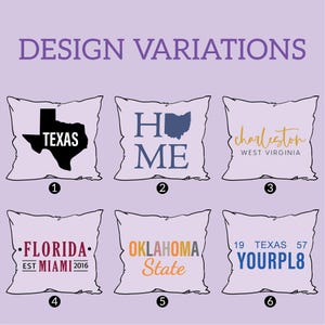 Home State Map Punch Needle Pillow, Custom College Pillow, Graduation Gift, Dorm Decor image 7