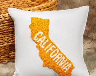Custom State Map Punch Needle Kissen, personalisiertes Housewarming Geschenk