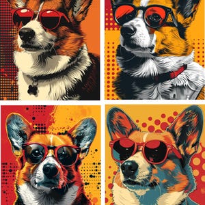 Juego de 4 carteles en papel mate de primera calidad