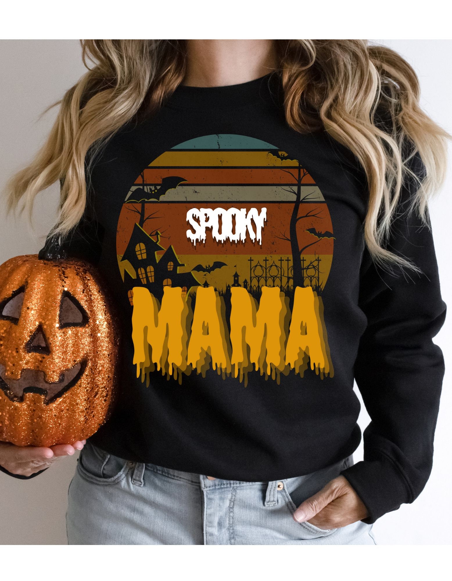 Discover Mom Spooky Halloween Sweatshirt Gift Halloween Mama Spooky Sweatshirt fun Spooky Halloween