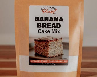 Mezcla para pastel de pan de plátano sin gluten / Mezcla para hornear sin lácteos, frutos secos ni soja / Fácil y casera