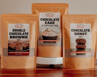 Gluten-Free Chocolate Lovers Pack | Dairy-Free, Nut-Free, Soy-Free Baking Mix Set | Easy Homemade Chocolate Treats