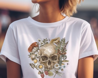 Deftones Skull and Flowers Unisex Tee, Alternative Rock Band Shirt, Soft Cotton Graphic Tee, Stylish Concert Apparel, Music Lover Gift