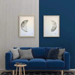 moon 3d, materic paste, textured paint, wall decor, wall art