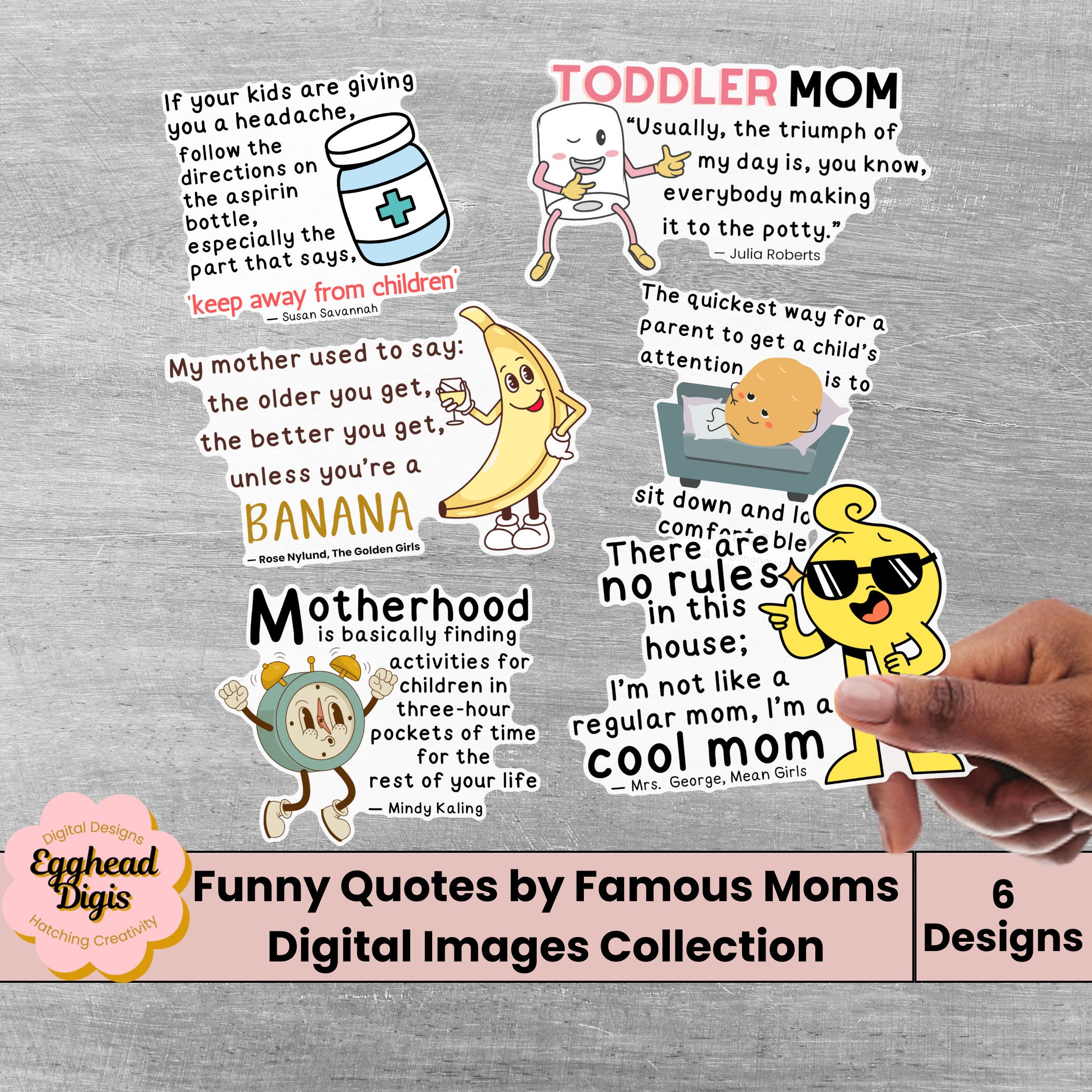 Digital Image Clipart Funny Quotes on Motherhood by Famous Moms ...