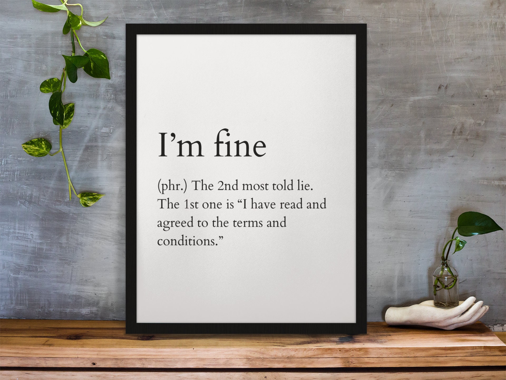 No I'm Fine Definition, Dictionary Collection Poster by Designschmiede