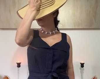Collar de nácar de agua dulce, turquesa heishi y alabastro blanco – Elegancia individual hecha a mano