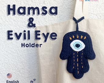 Crochet Pattern Evil Eye, Hand of Miriam, Amigurumi Tutorial PDF Pattern, Crochet Gift Pattern, Easy Crochet Pattern, Crochet Motif Pattern