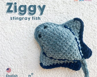 NO SEW Crochet Pattern Stingray, Amigurumi Tutorial PDF Pattern, Easy Crochet Pattern, Beginner Crochet Pattern – In Just 30 Min
