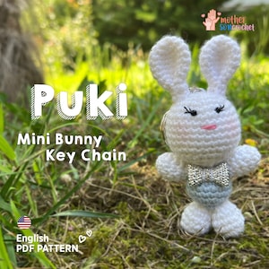 Crochet Pattern Bunny Keychain, Amigurumi Tutorial PDF Pattern, Crochet Animals Pattern, Crochet Keychain Pattern - Amigurumi Pattern