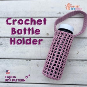 Crochet Pattern Bottle Holder, Amigurumi Tutorial PDF Pattern, Water Bottle Bag, Water Bottle Sling, Corchet Bottle Bag