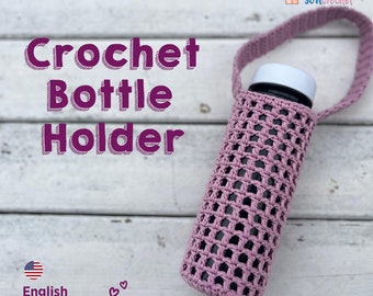 Haakpatroon flessenhouder, Amigurumi-tutorial PDF-patroon, waterflestas, waterflesslinger, Corchet-flestas