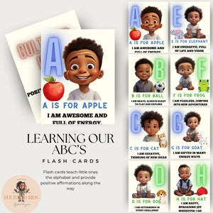 Schede flash per bambini afroamericani / Apprendimento di bambini e ragazzi / Potenzia il viaggio di apprendimento di tuo figlio con il nostro alfabeto afroamericano