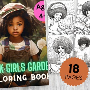 Empowerment Through Nature: Coloring for Young Black Girls, coloring book black kids, travel activity, preschool color, kids coloring page