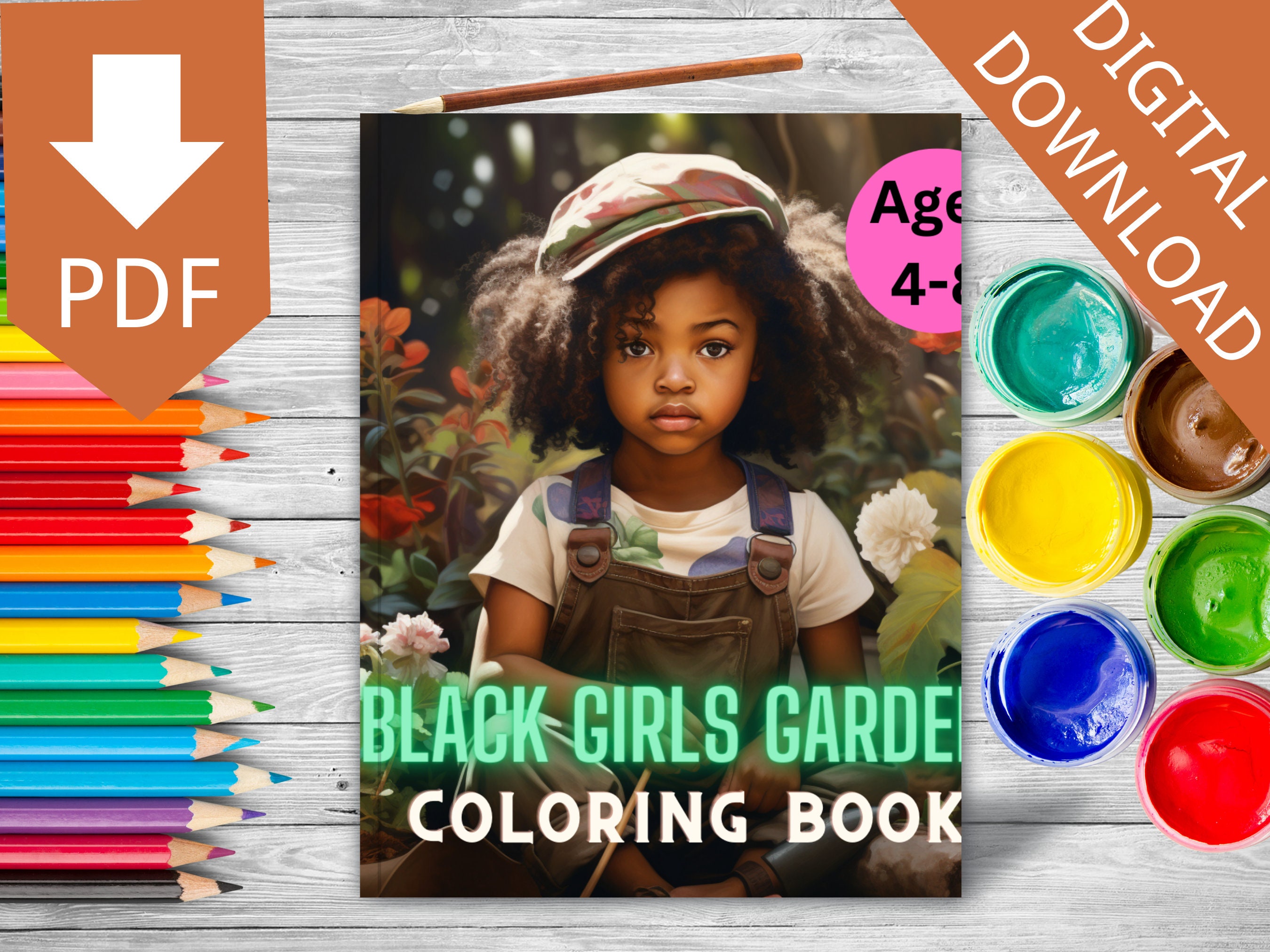 Empowerment Through Nature: Coloring for Young Black Girls, Coloring ...