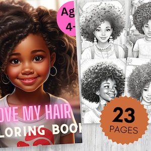 Empower Her Coloring Book for African American Girls, coloring book for black kids, travel activity kid, preschool color, kids coloring page