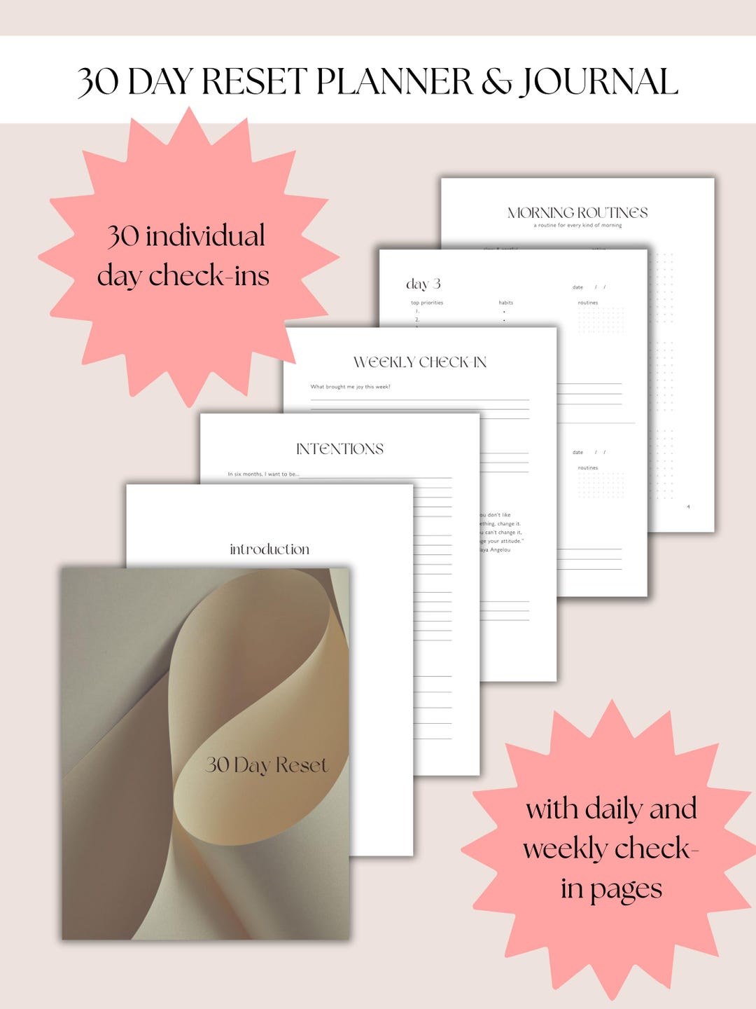 30-day Habit Reset Planner | Printable Goal Tracker (PDF Download ...