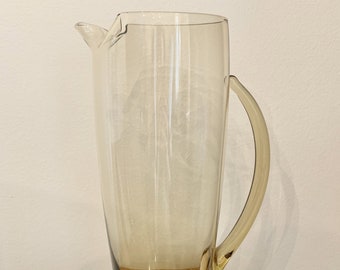 RARE Vintage Amber Yellow Glass Martini Pitcher