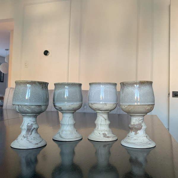 Ceramic Stoneware Goblets Set of Four