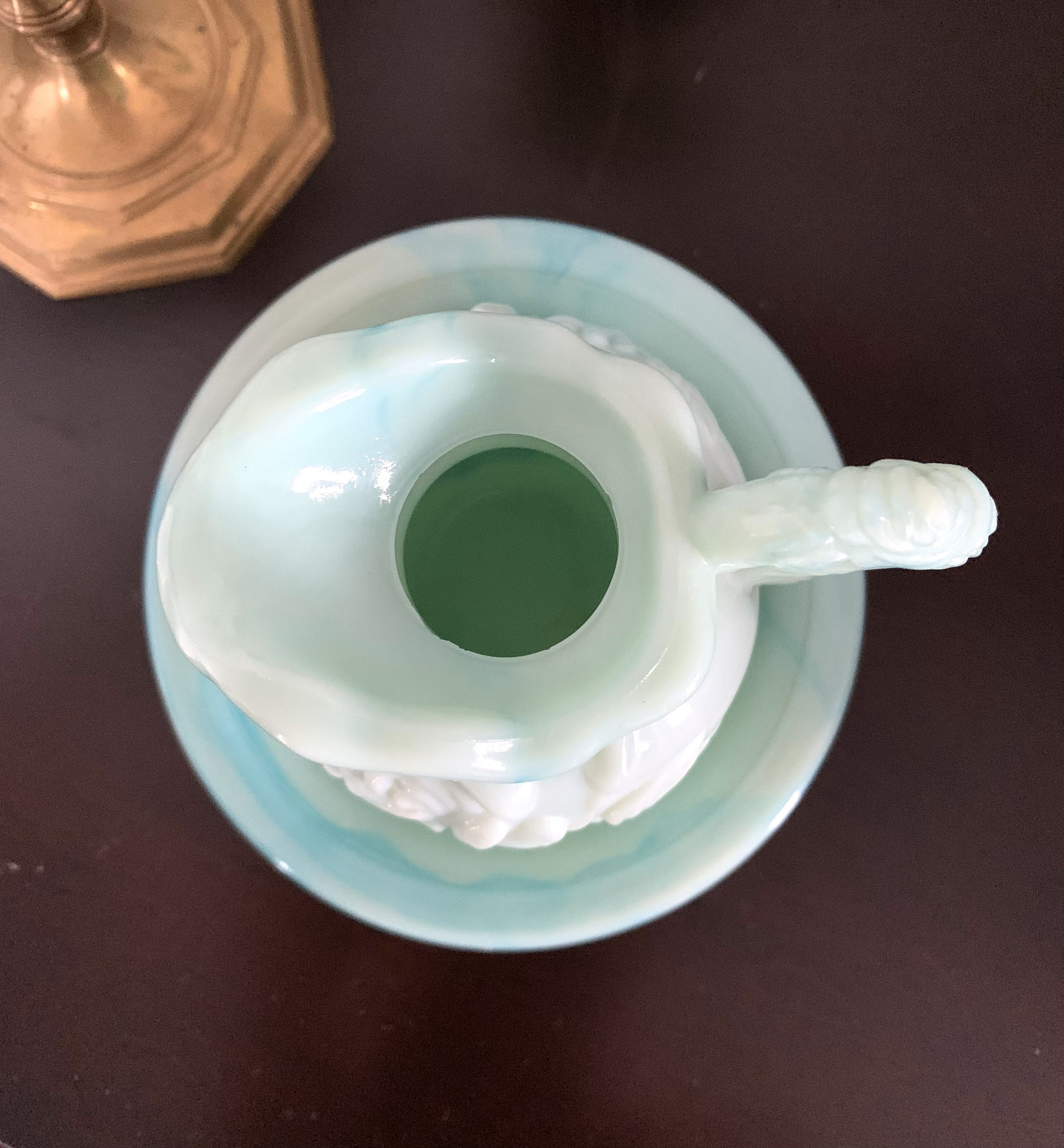 Vintage Avon Victoriana Green Jade Milk Glass Pitcher and Bowl - Etsy