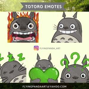 Totoro Studio Ghibli inspired cute streamer emotes