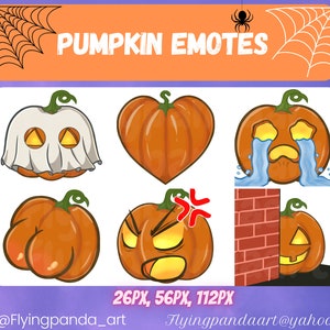 Cute spooky Halloween season Jack-o-lantern pumpkin emotes