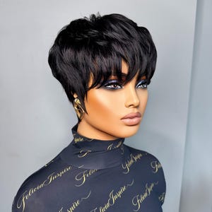 SOFT FEATHERED Pixie Wig | Short Razor Cut Wigs for Black Women | Felicia Inspire | Human Hair Wig | Alopecia| Protective Style | Human Hair