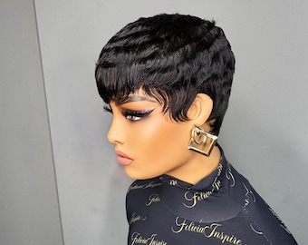 SASSY Pixie Wig-Keri | 27 piece Pixie Wig | Short Pixie Wigs for Black Women | Felicia Inspire | Human Hair Wig | Alopecia| Protective Style