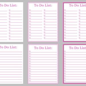 To Do List Rosa Printable to Do Lists, Digital Download, 11 Styles, Pink - Etsy