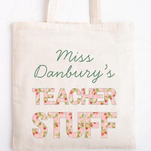 Sac fourre-tout personnalisé aux fraises, cadeau de remerciement personnalisé, éducateur diplômé, cartable de rentrée, amoureux des livres de fin d'année