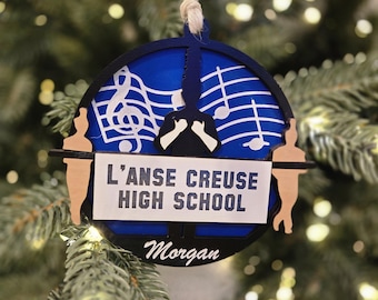 L&#39;Anse Creuse HS Personalized Band Ornament